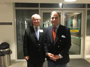Lord Karan Bilimoria and Roddy Gow at the University of Edinburgh Business School