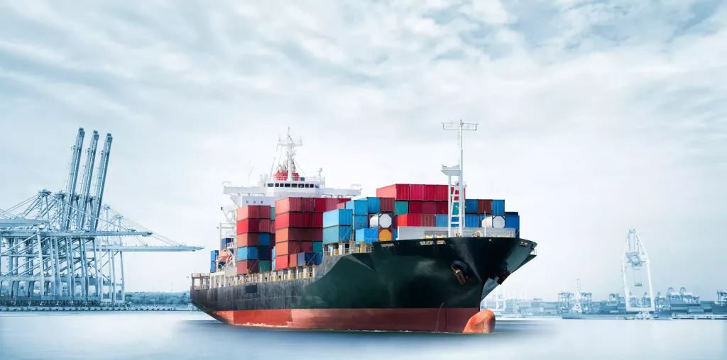 Logistics,Import,Export,Background,Of,Container,Cargo,Ship,In,Seaport